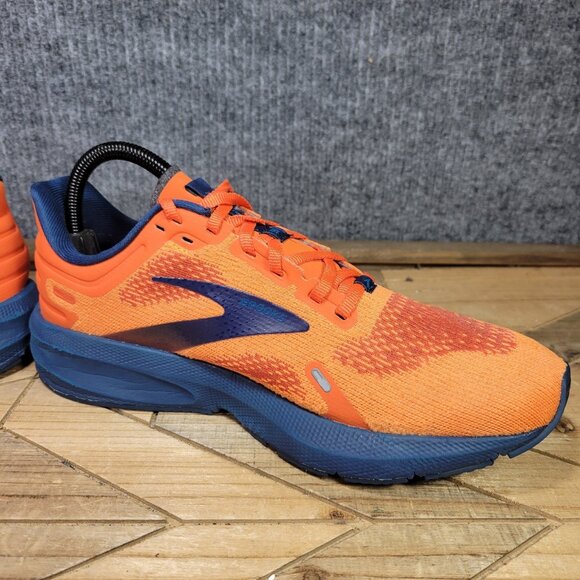 Brooks Launch 9 Mens 8D Orange Blue 1103861D854 Running Athletic Sneakers - Picture 6 of 14